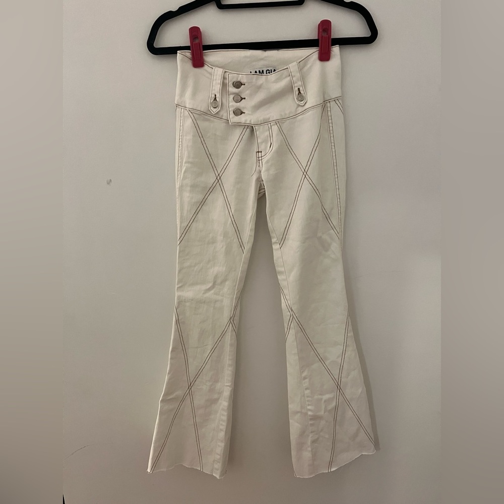 I am Gia white flare jeans! Size small